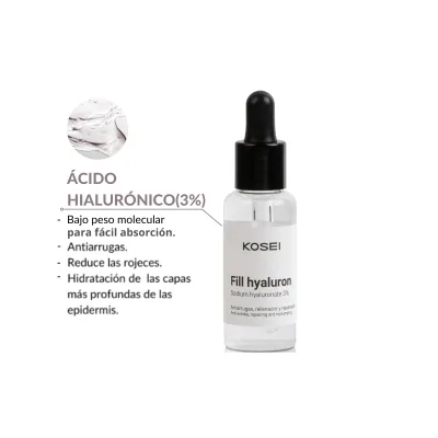 Serum antiarrugas de ácido hialurónico al 3% FILL HYALURON, 30ml